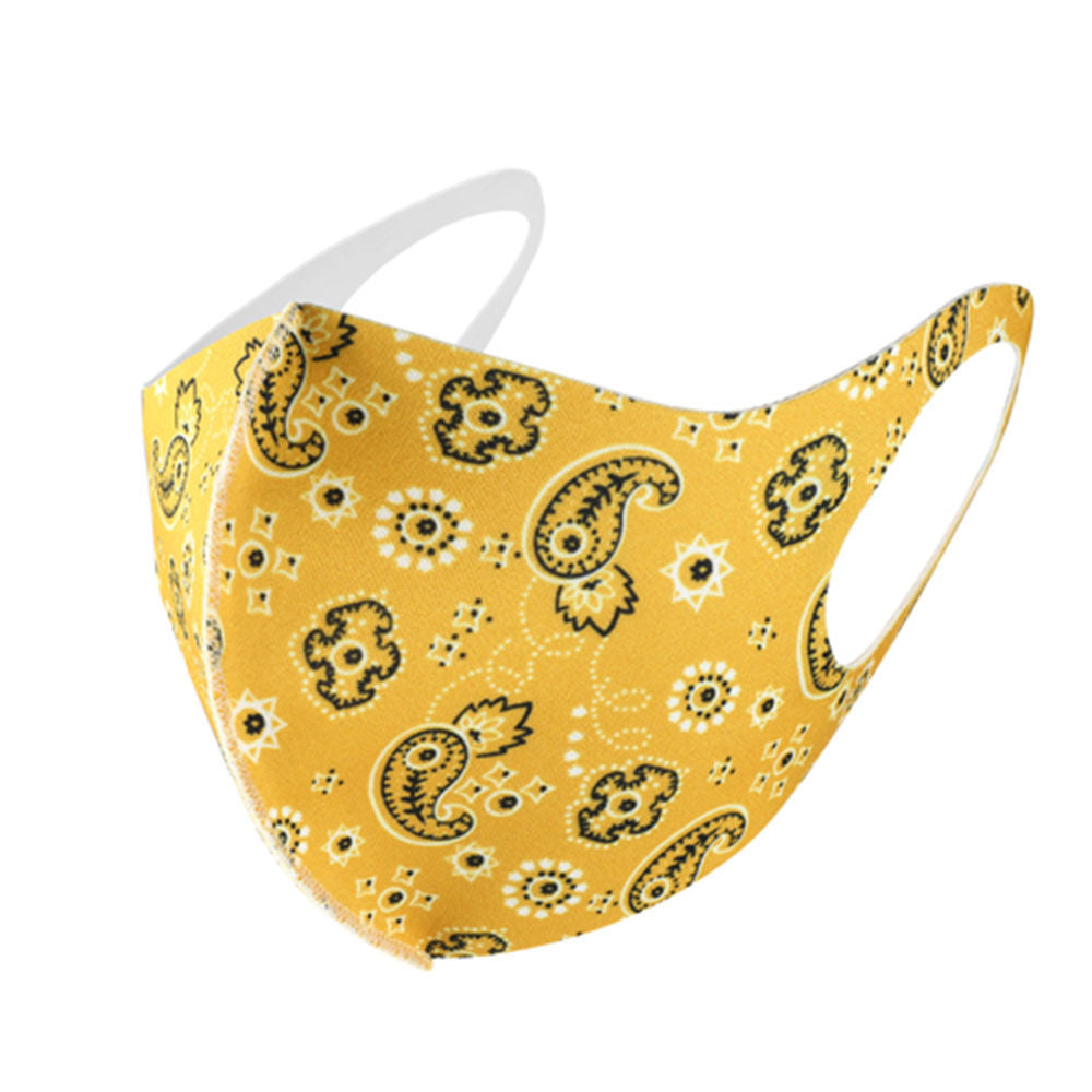 Yellow Paisley Bandana Face Masks