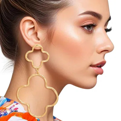 Dangle Earrings Clover Cutout for Women