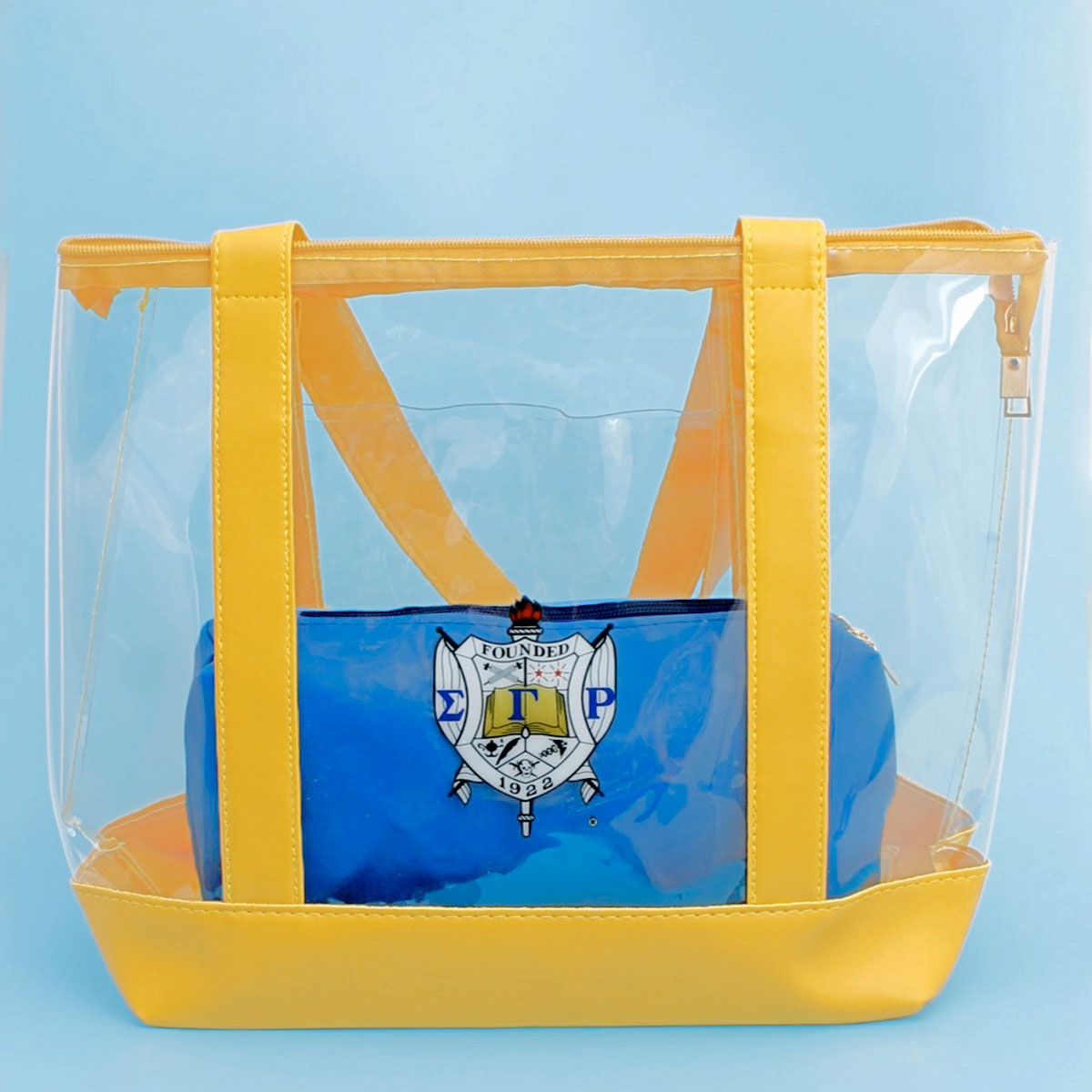 Tote Yellow Clear SGRHO Sorority Bag for Women