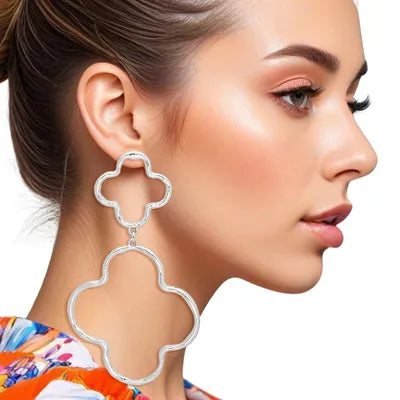 Dangle Earrings Clover Cutout for Women