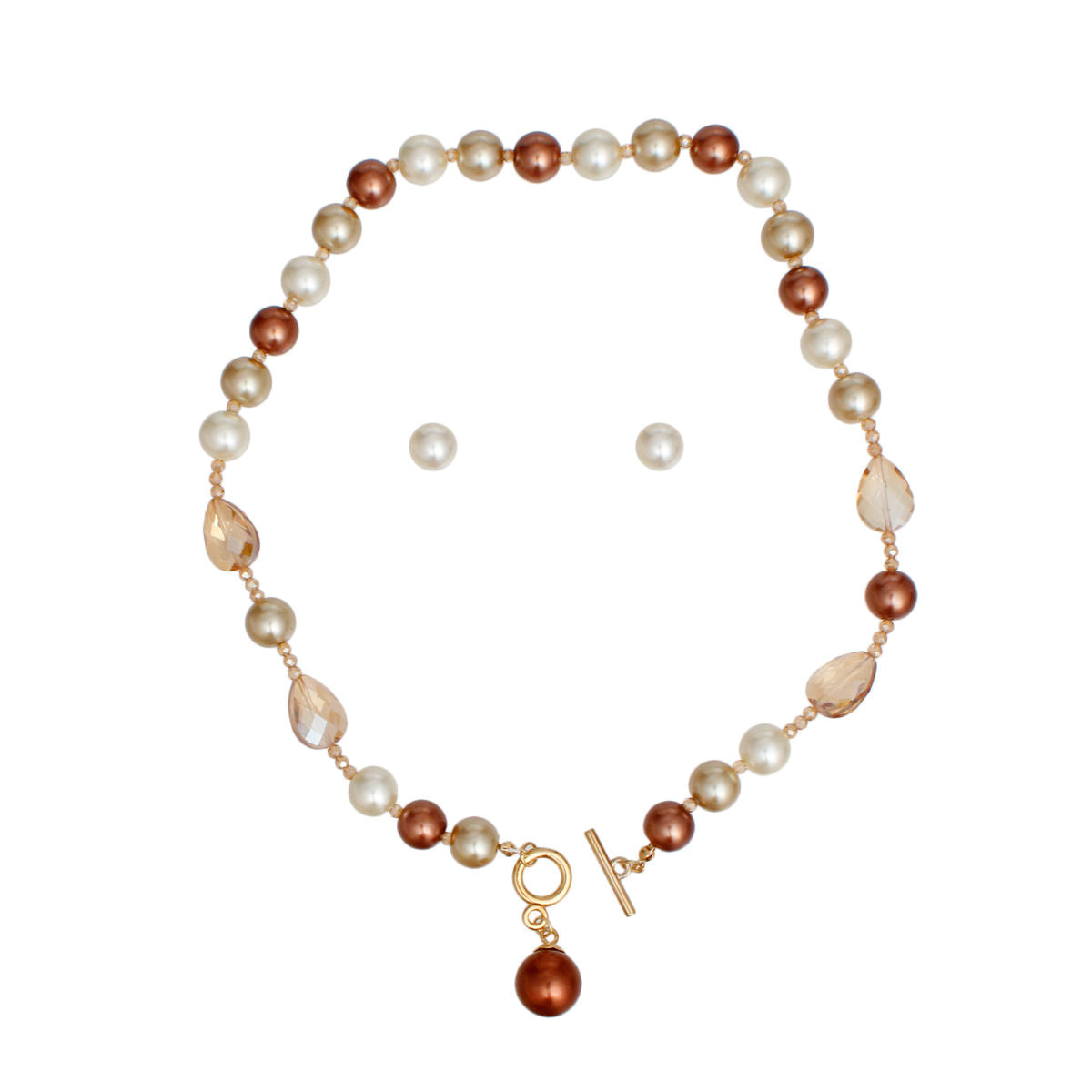 Toggle Shades of Brown Pearl Necklace for Women