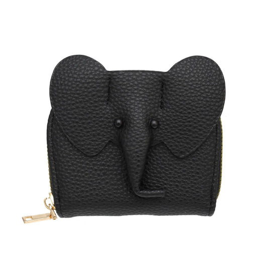 Wallet Black Elephant Zipper Accordion For Women
