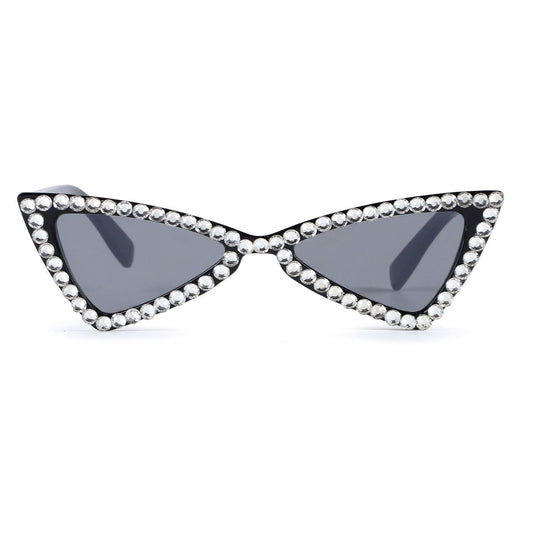 Sunglasses Black Cat Eye Rhinestone Retro Eyewear