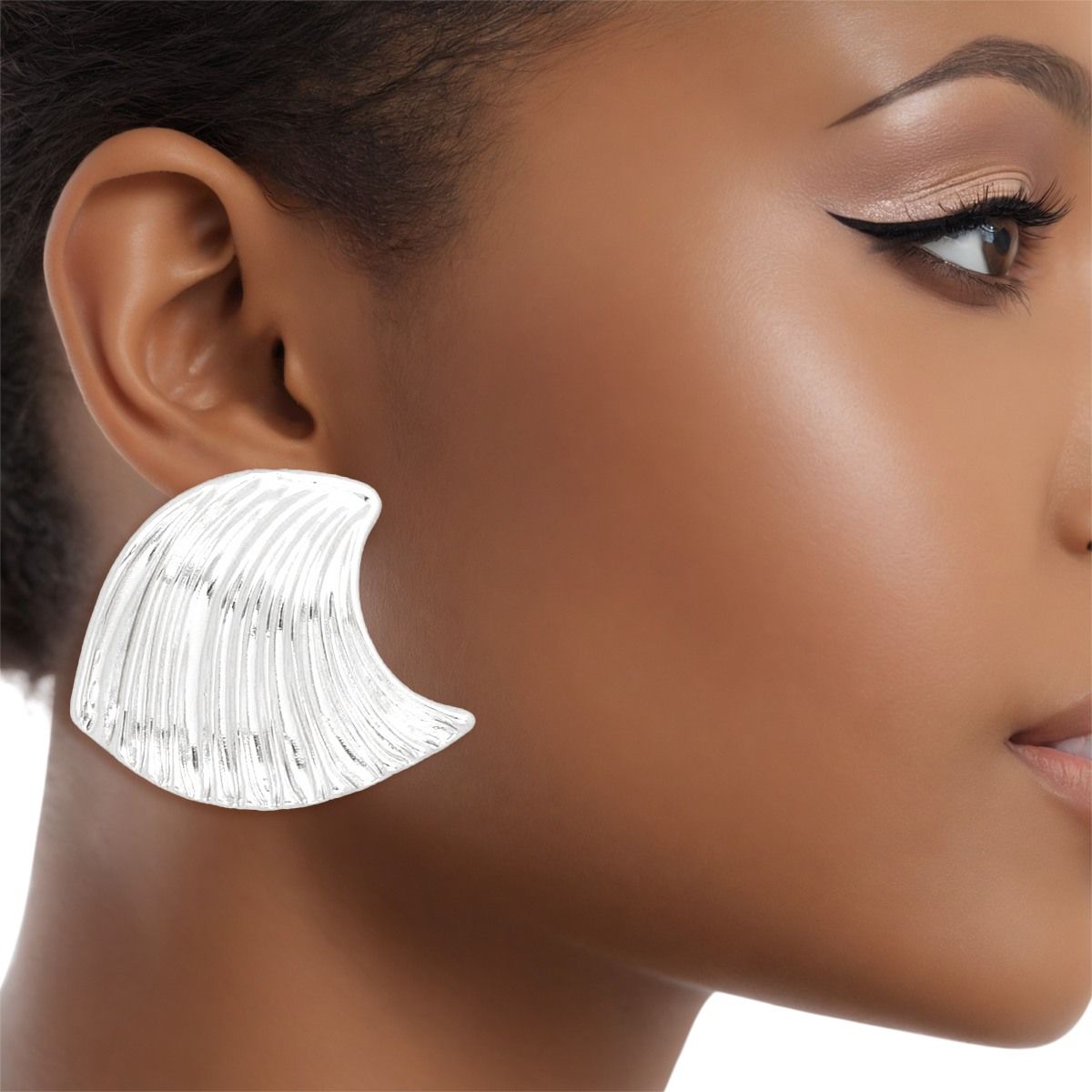 Studs Silver Ocean Wave Earrings for Women